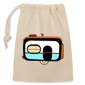 Caravan Camper trailer Trailer Holiday Leisure - Closable cotton gift bag (14x20cm) - nature - Front