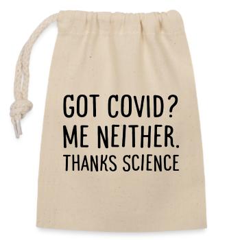 #Vaccinated - Closable cotton gift bag (14x20cm) - nature - Front