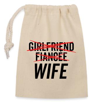 Petite amie fiancée femme - Sac cadeau en coton avec cordon (14 x 20 cm) - nature - Devant