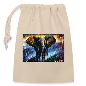 help_for_elephants_13 - Verschließbarer Geschenkbeutel aus Baumwolle (14x20cm) - Natur - Vorne