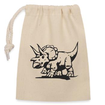 Triceratops - Closable cotton gift bag (14x20cm) - nature - Front