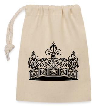 Couronne - Sac cadeau en coton avec cordon (14 x 20 cm) - nature - Devant