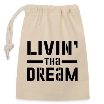 Livin Tha Dream - Sac cadeau en coton avec cordon (14 x 20 cm) - nature - Devant