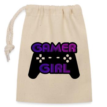 Gamer girl - Sac cadeau en coton avec cordon (14 x 20 cm) - nature - Devant