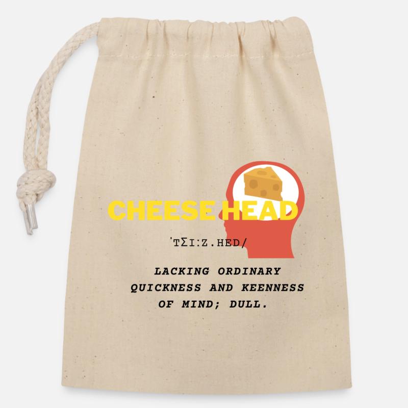 cheesehead - Closable cotton gift bag (14x20cm) - nature