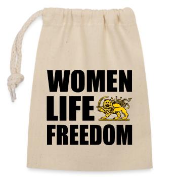 Women life freedom - Sac cadeau en coton avec cordon (14 x 20 cm) - nature - Devant