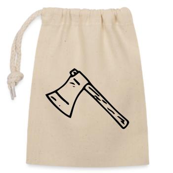 Axe Lumberjack Chopping Wood Gift Idea - Closable cotton gift bag (14x20cm) - nature - Front