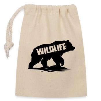 bär wildlife - Verschließbarer Geschenkbeutel aus Baumwolle (14x20cm) - Natur - Vorne