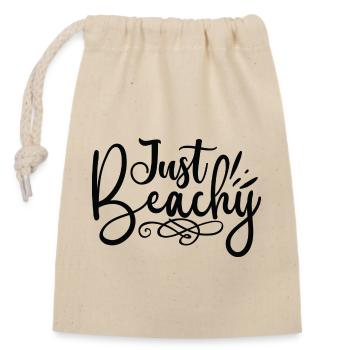 Just Beachy - Verschließbarer Geschenkbeutel aus Baumwolle (14x20cm) - Natur - Vorne
