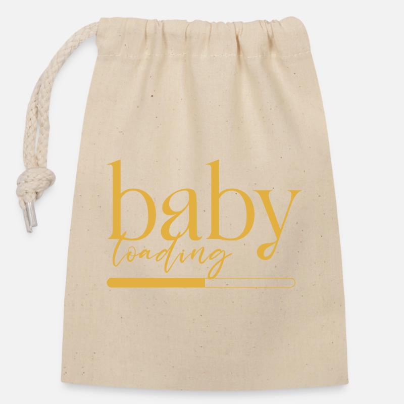 Baby Loading - Closable cotton gift bag (14x20cm) - nature