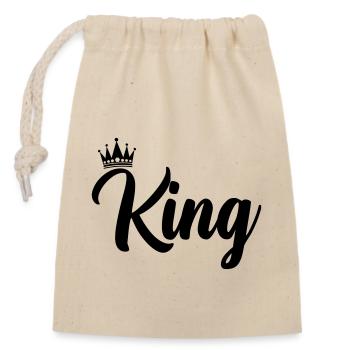 Roi - Sac cadeau en coton avec cordon (14 x 20 cm) - nature - Devant