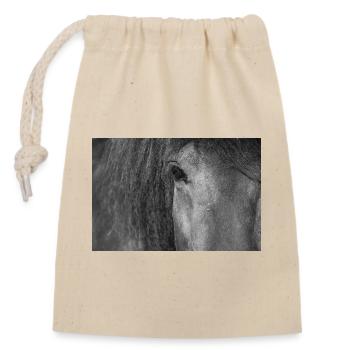Horse's eye - Closable cotton gift bag (14x20cm) - nature - Front