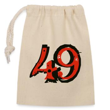 49 number number forty nine 2 - Closable cotton gift bag (14x20cm) - nature - Front