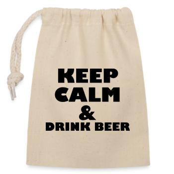 Funny Beer Saying Gift Idea Party - Closable cotton gift bag (14x20cm) - nature - Front