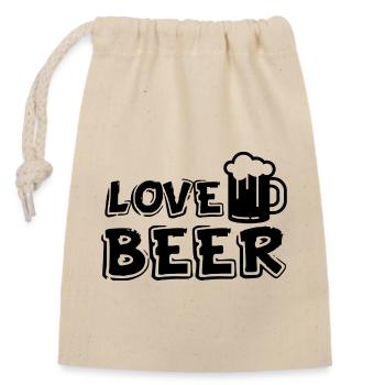 Funny Beer Saying Gift Idea Party - Closable cotton gift bag (14x20cm) - nature - Front