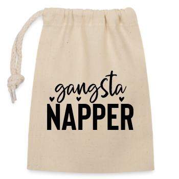 Gangsta Napper - Verschließbarer Geschenkbeutel aus Baumwolle (14x20cm) - Natur - Vorne