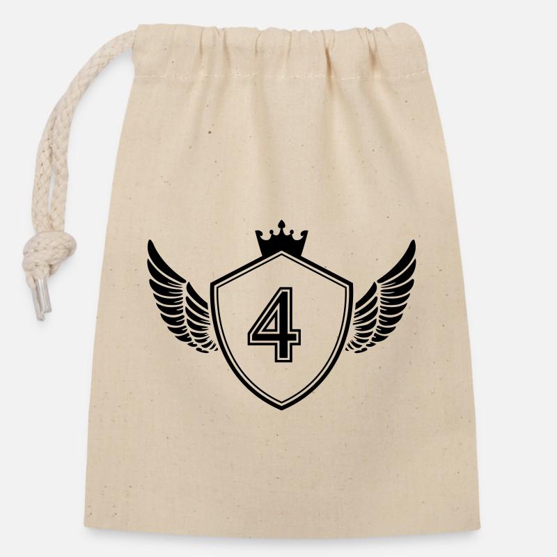 wappen 4 - Verschließbarer Geschenkbeutel aus Baumwolle (14x20cm) - Natur