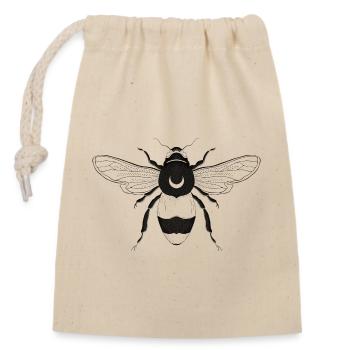 Abeille lunaire - Sac cadeau en coton avec cordon (14 x 20 cm) - nature - Devant