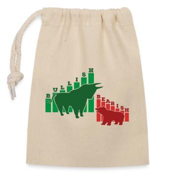 Bullish, Bearish... Buy and hold - Closable cotton gift bag (14x20cm) - nature - Front