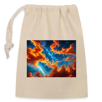 Blauer roter Himmel mit einer kreaturgenerierten KI - Verschließbarer Geschenkbeutel aus Baumwolle (14x20cm) - Natur - Vorne