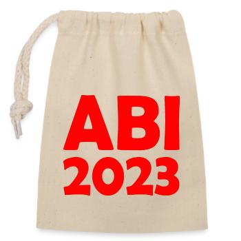 Abi 2023 - Verschließbarer Geschenkbeutel aus Baumwolle (14x20cm) - Natur - Vorne