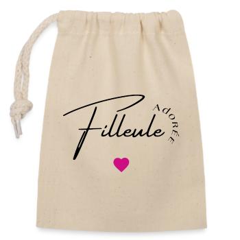 Filleule adorée - Sac cadeau en coton avec cordon (14 x 20 cm) - nature - Devant