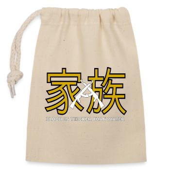 Family Japanese - Closable cotton gift bag (14x20cm) - nature - Front