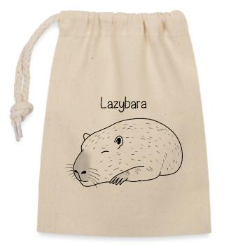 Lazybara - Closable cotton gift bag (14x20cm) - nature - Front