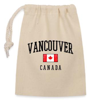 Vancouver, Canada flag - Closable cotton gift bag (14x20cm) - nature - Front