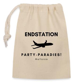 Mallorca: Endstation Party-Paradies! Flugzeug - Verschließbarer Geschenkbeutel aus Baumwolle (14x20cm) - Natur - Vorne