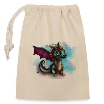 Dragon baby - Closable cotton gift bag (14x20cm) - nature - Front