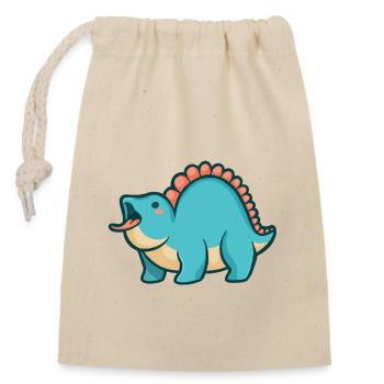 Cute chubby Stegosaurus, Dino, Dinosaur - Closable cotton gift bag (14x20cm) - nature - Front