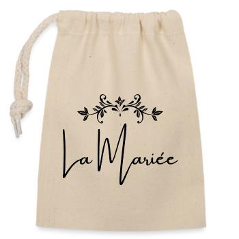 La mariée - Sac cadeau en coton avec cordon (14 x 20 cm) - nature - Devant
