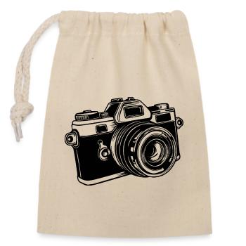 Photographe Photographie Caméra de photographie - Sac cadeau en coton avec cordon (14 x 20 cm) - nature - Devant
