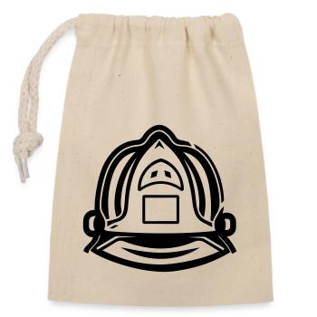 Firefighter's helmet - Closable cotton gift bag (14x20cm) - nature - Front