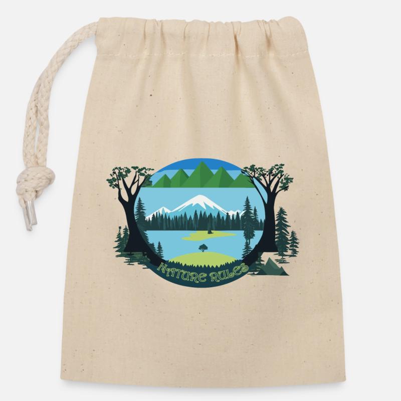 Nature Rules - Closable cotton gift bag (14x20cm) - nature