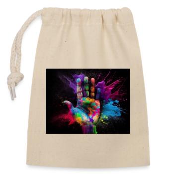 Holi Festival - Closable cotton gift bag (14x20cm) - nature - Front