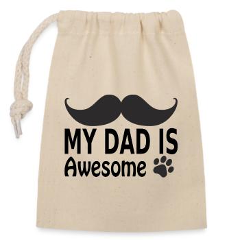 My dad is awesome - Sac cadeau en coton avec cordon (14 x 20 cm) - nature - Devant