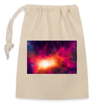 Kosmischer Nebel im Weltraum 1 - Verschließbarer Geschenkbeutel aus Baumwolle (14x20cm) - Natur - Vorne