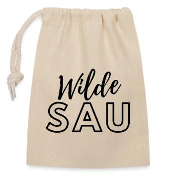 Wilde Sau - Verschließbarer Geschenkbeutel aus Baumwolle (14x20cm) - Natur - Vorne