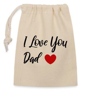 I Love Dad - Gifts for daddy - Closable cotton gift bag (14x20cm) - nature - Front