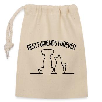Meilleur chat et chien Furiends Furever - Sac cadeau en coton avec cordon (14 x 20 cm) - nature - Devant