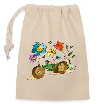Schnecken - Verschließbarer Geschenkbeutel aus Baumwolle (14x20cm) - Natur - Vorne