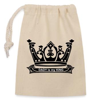 Dady is my King - Closable cotton gift bag (14x20cm) - nature - Front