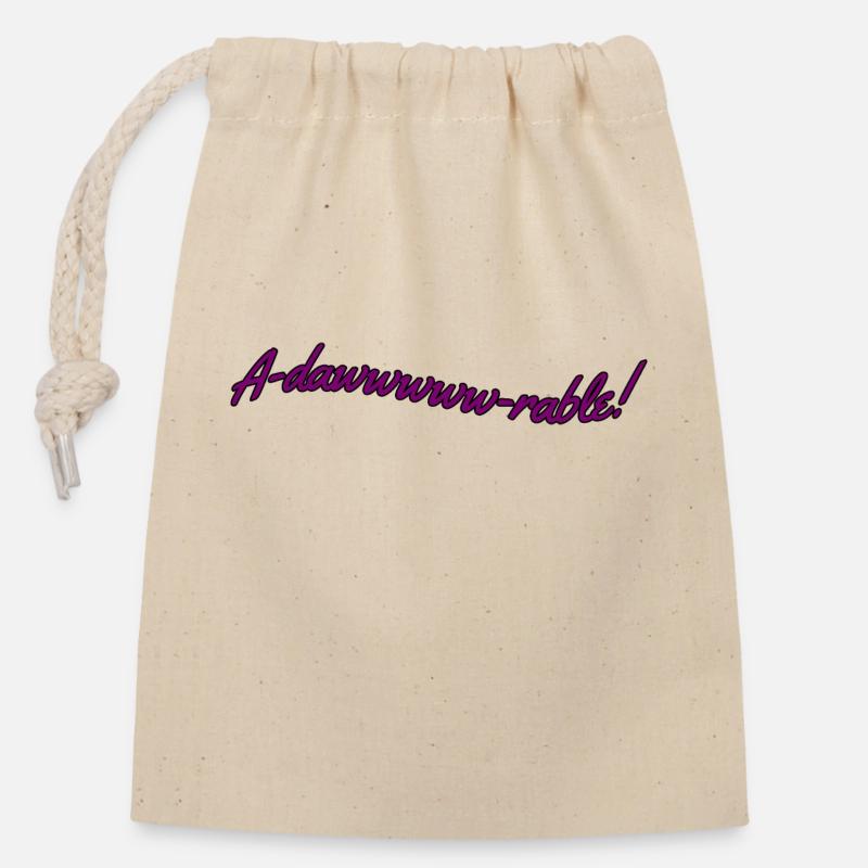 Adawwwrable - Sac cadeau en coton avec cordon (14 x 20 cm) - nature