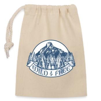 wild & free - Closable cotton gift bag (14x20cm) - nature - Front