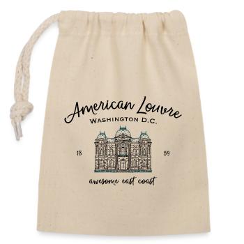 Washington D.C., attraction American Louvre - Closable cotton gift bag (14x20cm) - nature - Front
