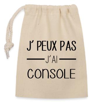 Console de jeux - Sac cadeau en coton avec cordon (14 x 20 cm) - nature - Devant
