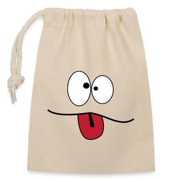 Crazy Head - Closable cotton gift bag (14x20cm) - nature - Front