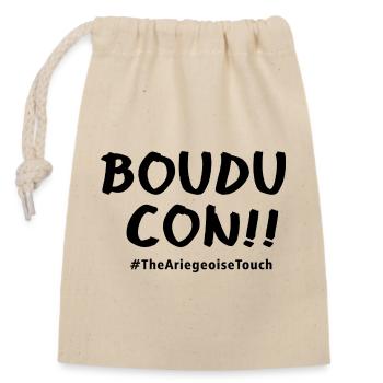 Boudu con !! - Sac cadeau en coton avec cordon (14 x 20 cm) - nature - Devant